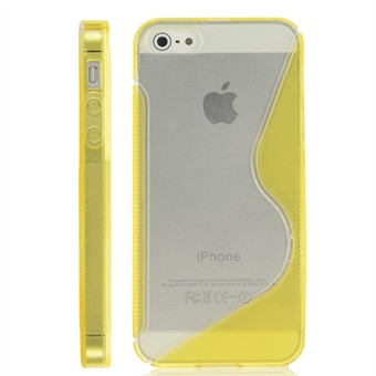 iPhone 5 / iPhone 5S / iPhone SE 2013 - Line muovikansi M silikonisivut (keltainen)