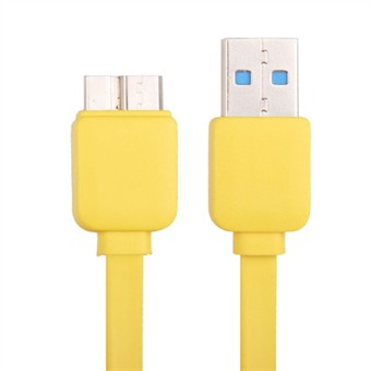 Litteä USB 3.0 -lataus- / synkronointikaapeli 1M (keltainen)
