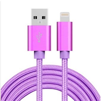 Halpa Nylon Lightning Cable Purple - 2 metriä