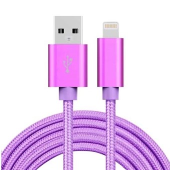 Halpa Nylon Lightning Cable Purple - 3 metriä