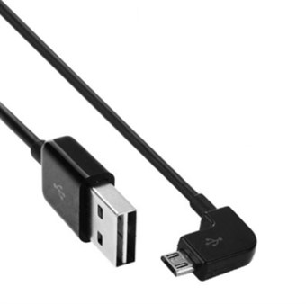 Kyynärpää Micro USB - USB 2.0 -kaapeli 5 metriä - musta