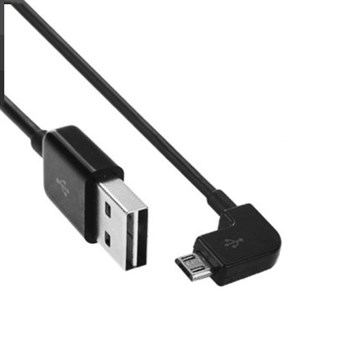 Kyynärpää Micro USB - USB 2.0 -kaapeli 1 metri - musta