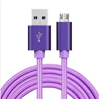 Laadukas nailoninen Micro USB -kaapeli, violetti - 1 metri