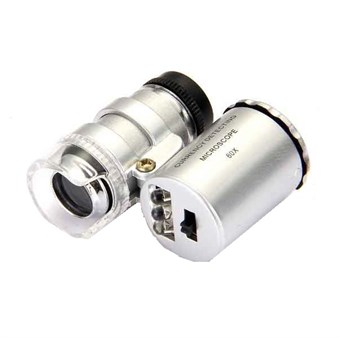 Taskumikroskooppi 60X 3-LED-valolla