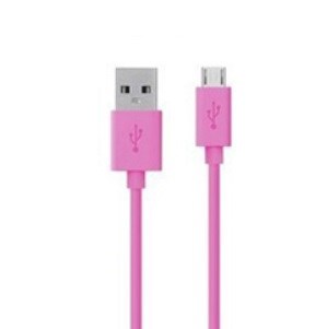 Micro USB -datakaapeli 1M - Bekiniltä (vaaleanpunainen)