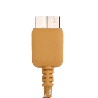 Nailonikangas USB 3.0-lataus- / synkronointikaapeli 1M (keltainen)