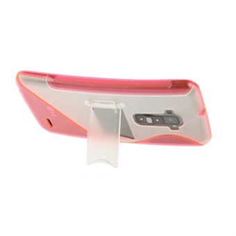 Silikoni/muovi Stand suojus LG G-Flex (vaaleanpunainen)