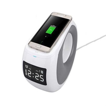 Huippuluokan NILLKIN Bluetooth/NFC-kaiutin Qi-latausasemalla - valkoinen