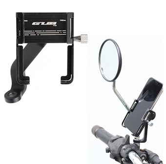 Puhelinteline moottoripyörän ohjaustankoon - teleskooppikierroksella + 360 asteen kierto