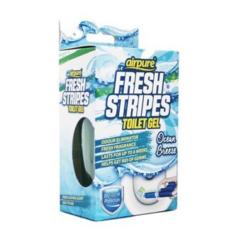 AirPure Fresh Stripes WC-geeli - WC-puhdistusaine - Vaihtoehto wc-palikoille - Ocean Breeze - Meren tuoksu