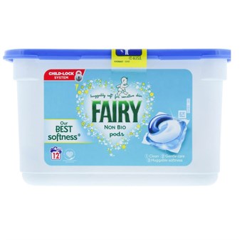 Fairy Non Bio Wash kapselit - Nestemäinen pesuaine - 12 pesua