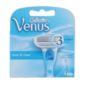 Gillette Venus Close Clean partaterät - 4 kpl.