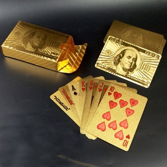 Muoviset kultaiset pelikortit - pestävät - taivutettavat