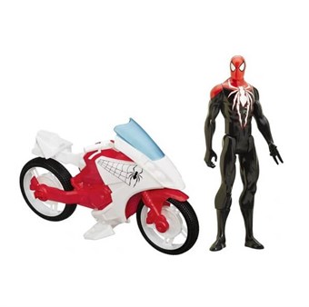 Spiderman-Toimintahahmo - sis. Moottoripyörä - 30 cm