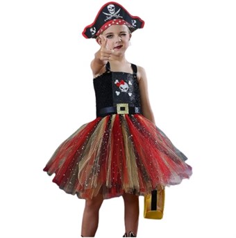 Halloween-puku lapsille - merirosvoteema & anime-teema - Sisältää hatun & laukun - 120 cm - Large