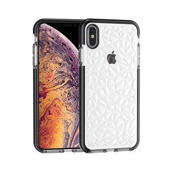 TPU-suojakuori iPhone XS Max -puhelimelle timanttirakenteella - musta / valkoinen