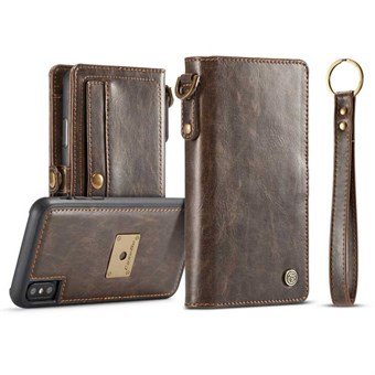 CaseMe nahkainen lompakkokotelo iPhone XS Maxille - ruskea