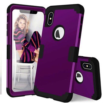 Kaksipuolinen käsityöläisen suojus iPhone XS Max - violetti