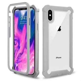 Läpinäkyvä suojakuori iskunkestävillä reunoilla TPU: ssa - iPhone XS Max - harmaa