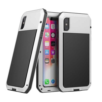 Vedenpitävä metallikuori iPhone XR: lle - valkoinen