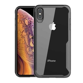 Läpinäkyvä iskunkestävä suojakuori TPU: ssa ja PC: ssä iPhone XR: lle - musta