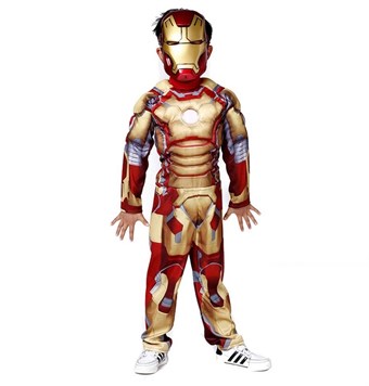 Iron Man -asut lapsille - sis. Naamio + puku - iso (130-140 cm)