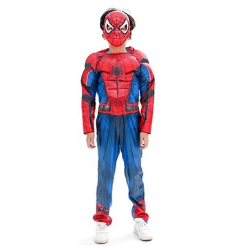 Spiderman asu lapsille - sis. Naamio + puku - keskikokoinen - 120-130 cm