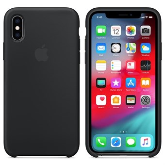 IPhone X / iPhone XS silikonikuori - musta