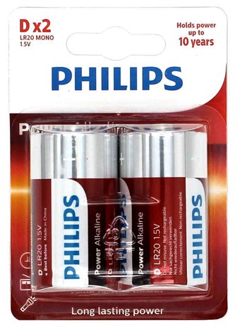 Philips Power Alkaline D - 2 kpl