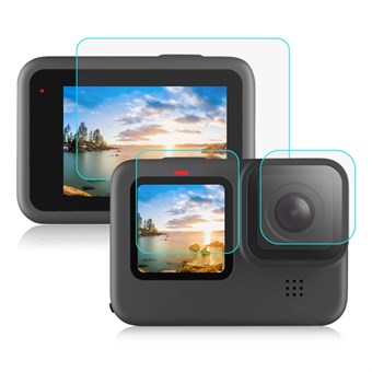 PULUZ® Tempered Glass for GoPro HERO 10 Black / HERO 9 Black Lens + LCD-näyttö