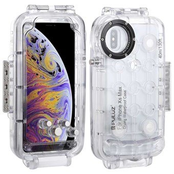 Puluz iPhone XS Max vedenpitävä vedenalainen kotelo / 40 m - läpinäkyvä