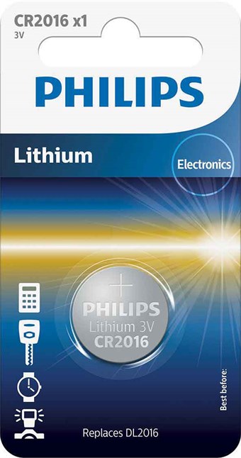 Philips Lithium CR2016 - 1 kpl