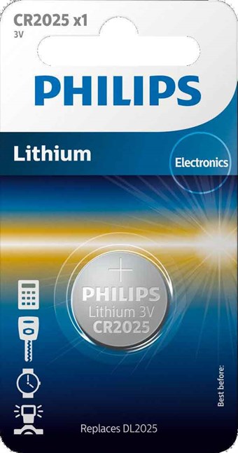 Philips Lithium CR2025 - 1 kpl
