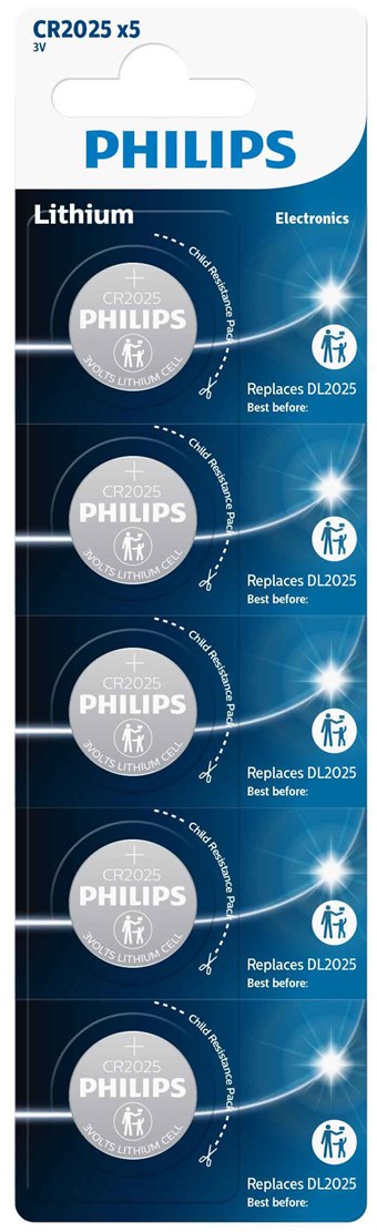 Philips Lithium CR2025 - 5 kpl