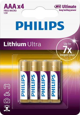 Philips Lithium Ultra AAA - 4 kpl