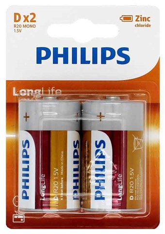 Philips Longlife D - 2 kpl