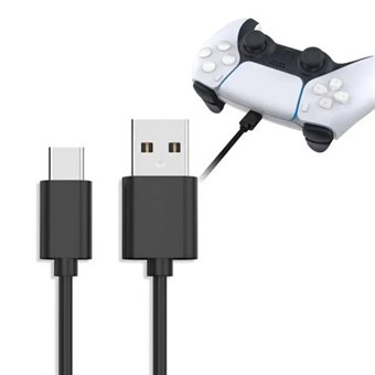 Musta latauskaapeli Playstation 5 -ohjaimelle - 3 meter