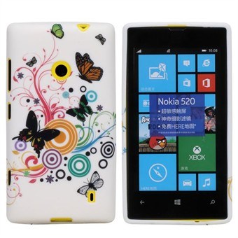 Motif-silikonisuoja Lumia 520:lle (Butterflies)