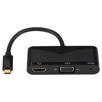 USB-monitoimisovitin - V83 Type-C - 4K HDMI + VGA + 3,5 mm ääni
