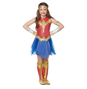 Wonder Woman -asu - lapset - ml. Arm- & Bendele + Dragt - suuri - 125-135 cm