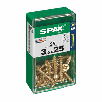 Screw Box SPAX Yellox Puu Litteä pää 25 Kappaletta (3,5 x 25 mm)