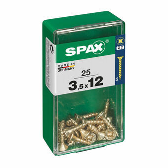 Screw Box SPAX Yellox Puu Litteä pää 25 Kappaletta (3,5 x 12 mm)