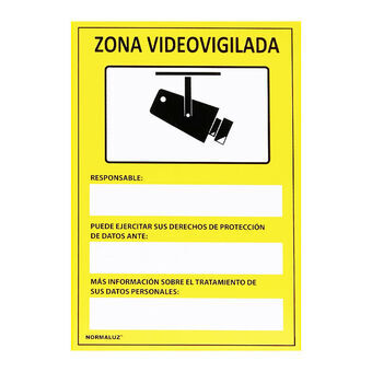 Kyltti Normaluz Zona videovigilada PVC (15 x 20 cm)