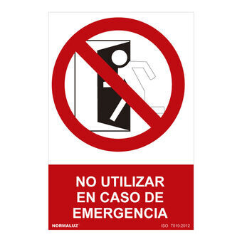 Kyltti Normaluz No utilizar en caso de emergencia PVC (30 x 40 cm)