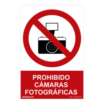 Kyltti Normaluz Prohibido cámaras fotográficas PVC (30 x 40 cm)