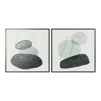 Maalaus DKD Home Decor Stones Abstrakti (57 x 3 x 57 cm) (2 osaa)
