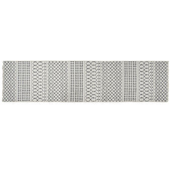 Matto DKD Home Decor Valkoinen Polyesteri Puuvilla Gris Oscuro (60 x 240 x 1 cm)