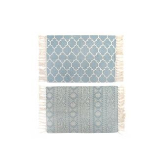 Matto DKD Home Decor Sininen Polyesteri Puuvilla Vihreä (2 pcs) (90 x 60 x 1 cm)