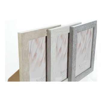 Kuvakehys DKD Home Decor Urban Kristalli Harmaa Beige Valkoinen PS (19,5 x 2 x 24,7 cm) (3 osaa)