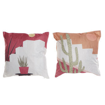 Tyyny DKD Home Decor Valkoinen Polyesteri Kaktus (2 pcs) (45 x 10 x 45 cm)